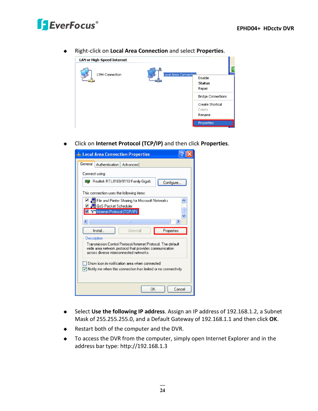 EverFocus EPHD04+ user manual 