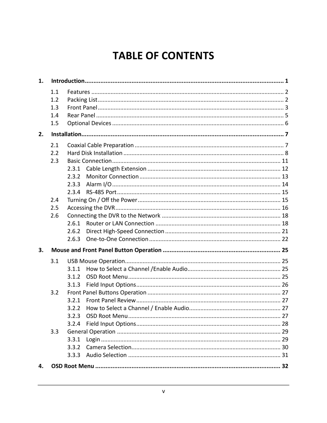 EverFocus EPHD04+ user manual Table of Contents 