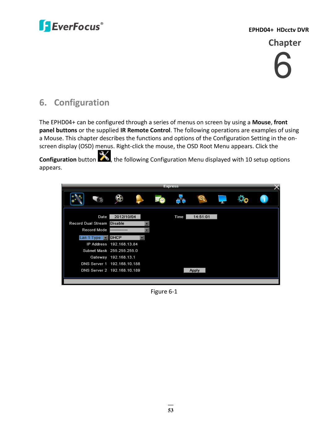 EverFocus EPHD04+ user manual Configuration 