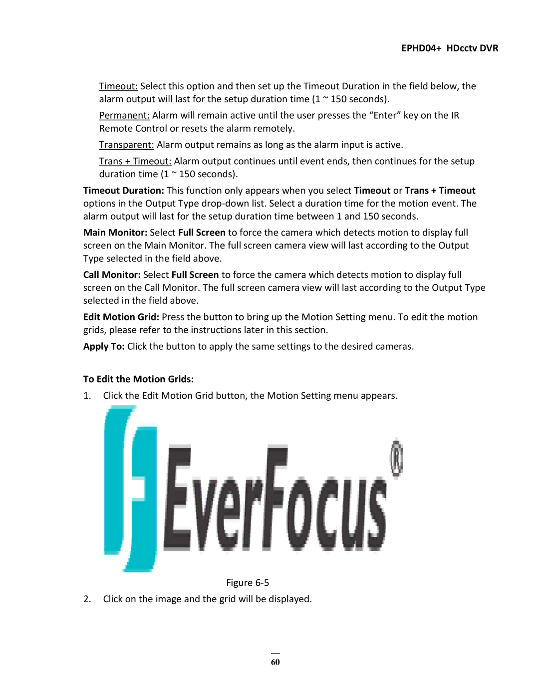 EverFocus EPHD04+ user manual To Edit the Motion Grids 