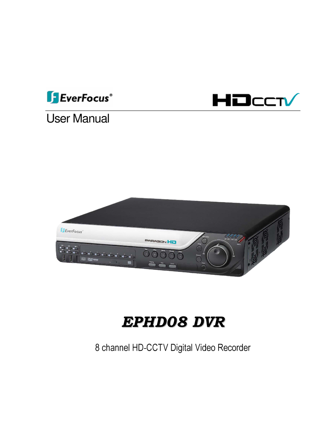 EverFocus user manual EPHD08 DVR 