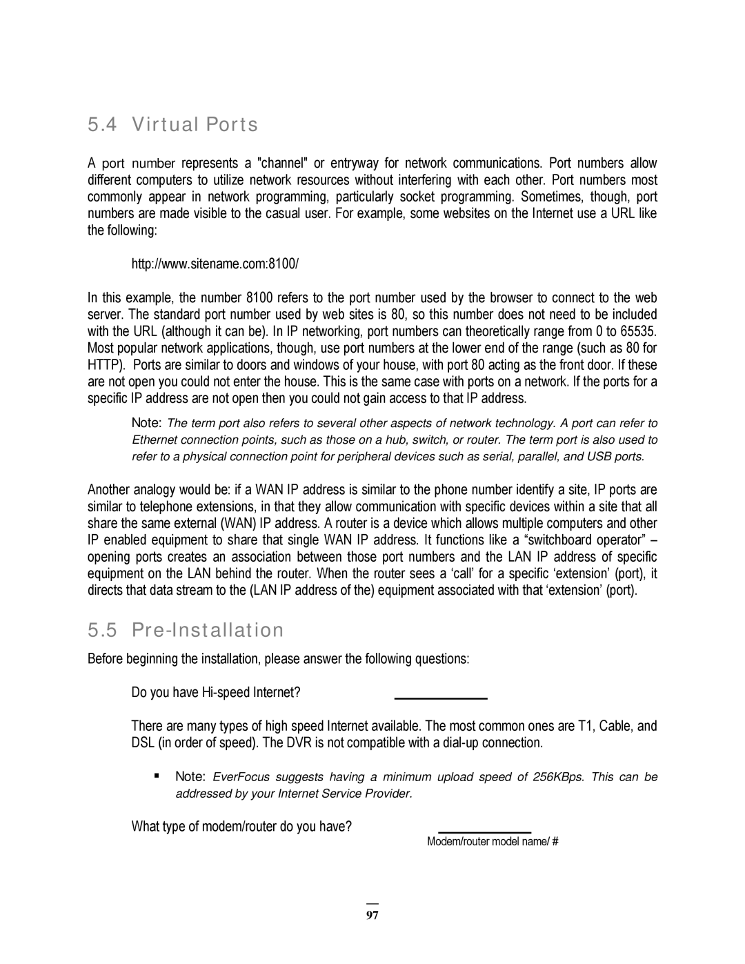 EverFocus EPHD08 user manual Virtual Ports, Pre-Installation 