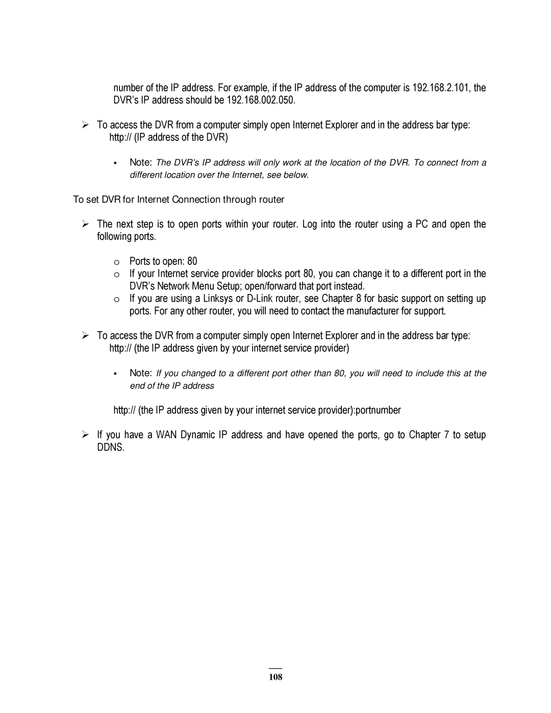 EverFocus EPHD08 user manual To set DVR for Internet Connection through router 