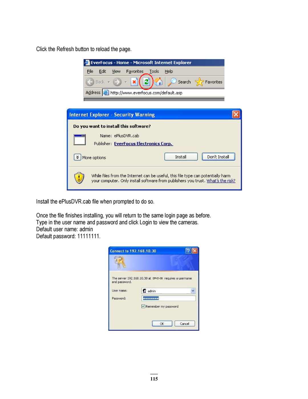 EverFocus EPHD08 user manual 115 