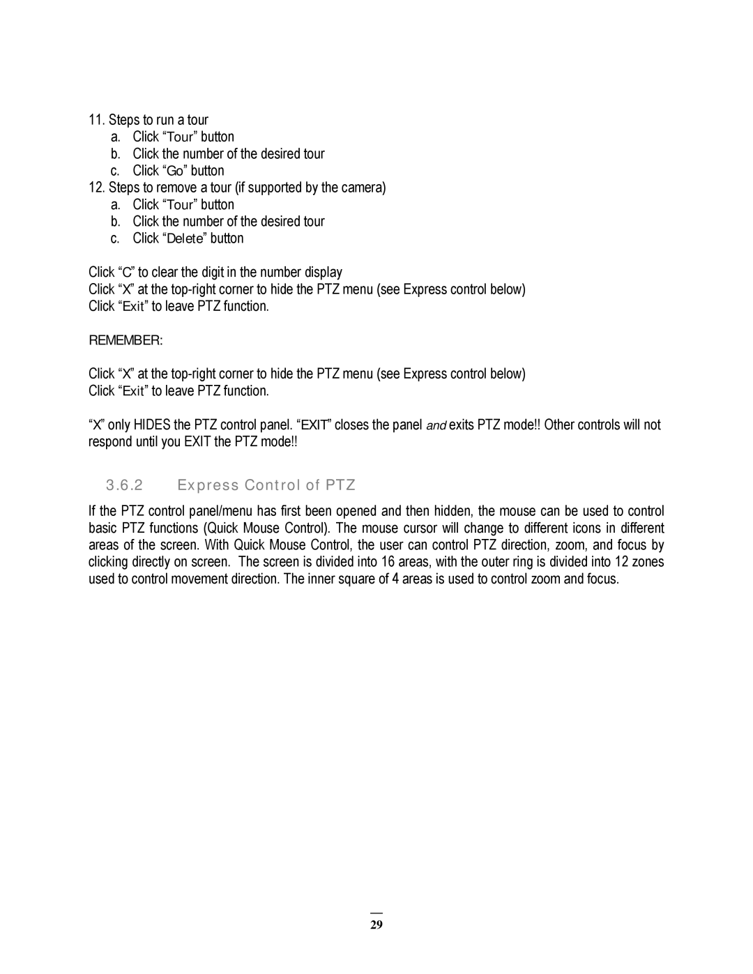 EverFocus EPHD08 user manual Remember, Express Control of PTZ 