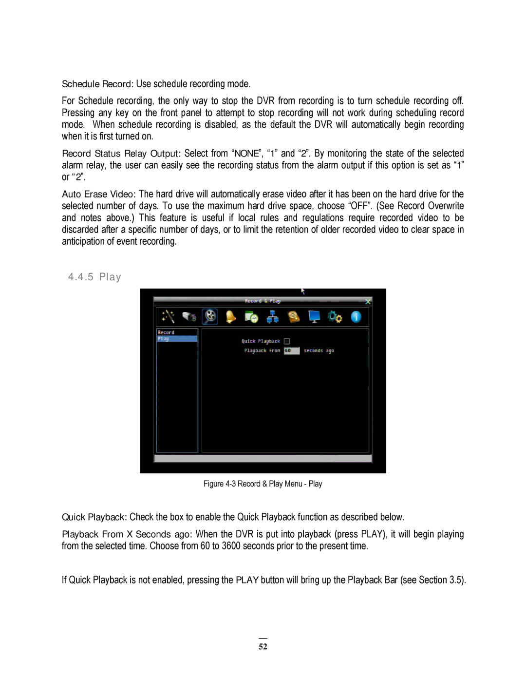 EverFocus EPHD08 user manual Record & Play Menu Play 