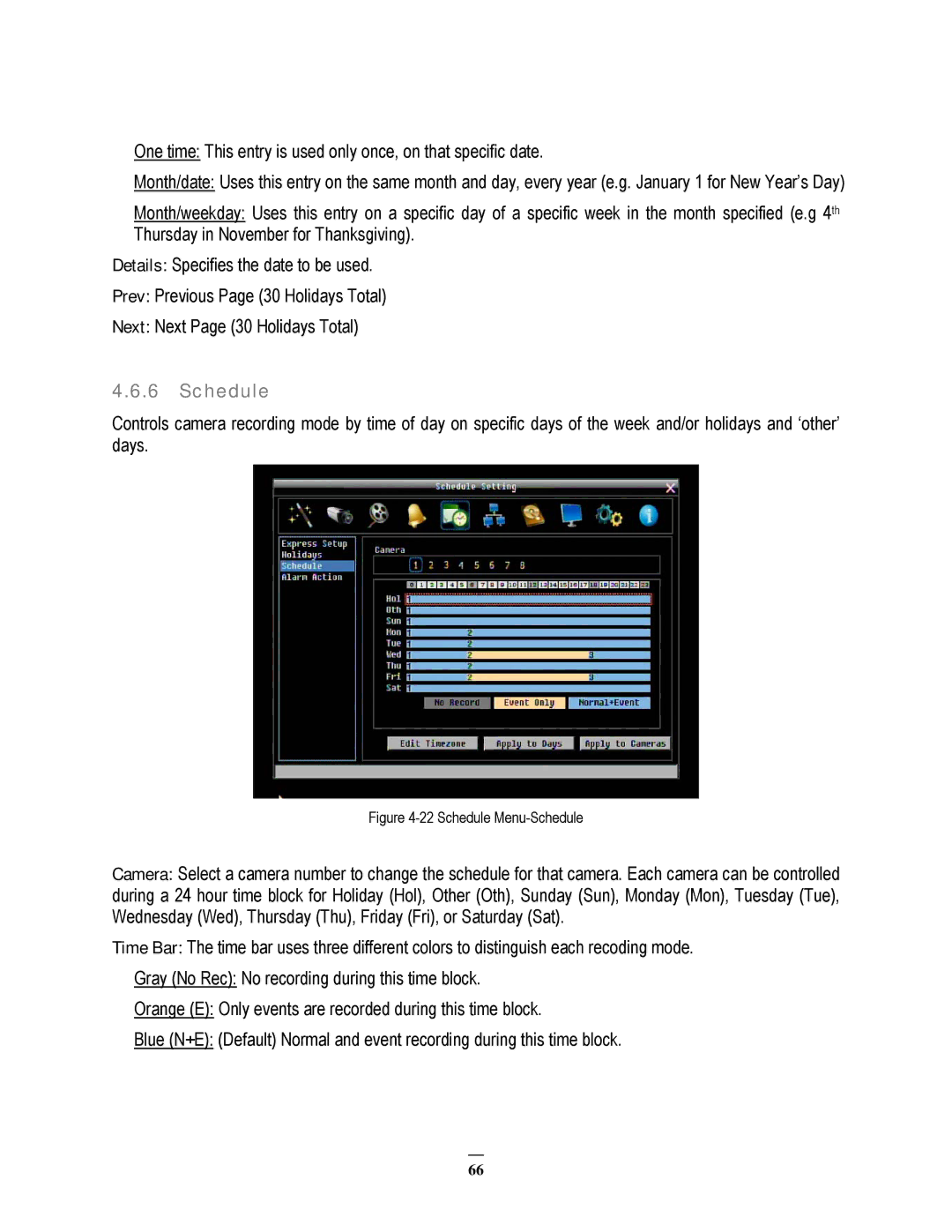 EverFocus EPHD08 user manual Schedule Menu-Schedule 