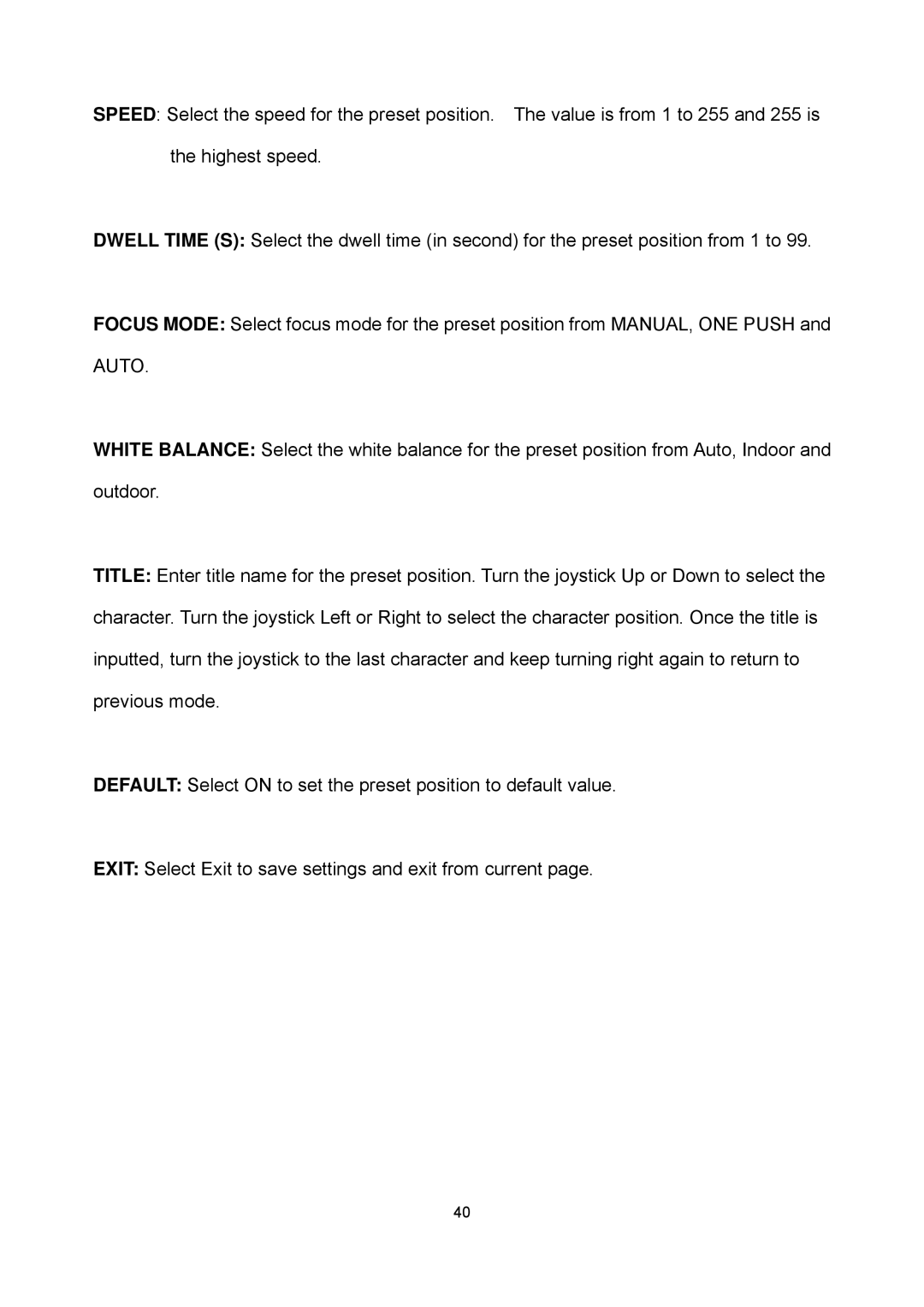 EverFocus EPTZ2700i user manual Auto 