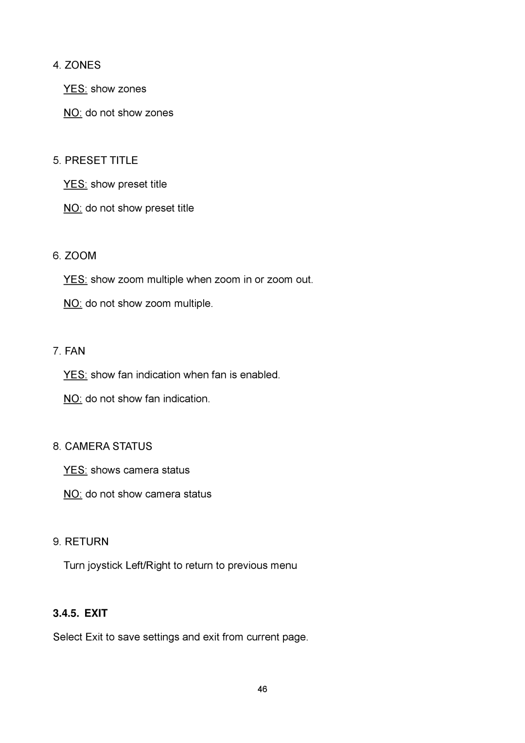 EverFocus EPTZ2700i user manual Camera Status 