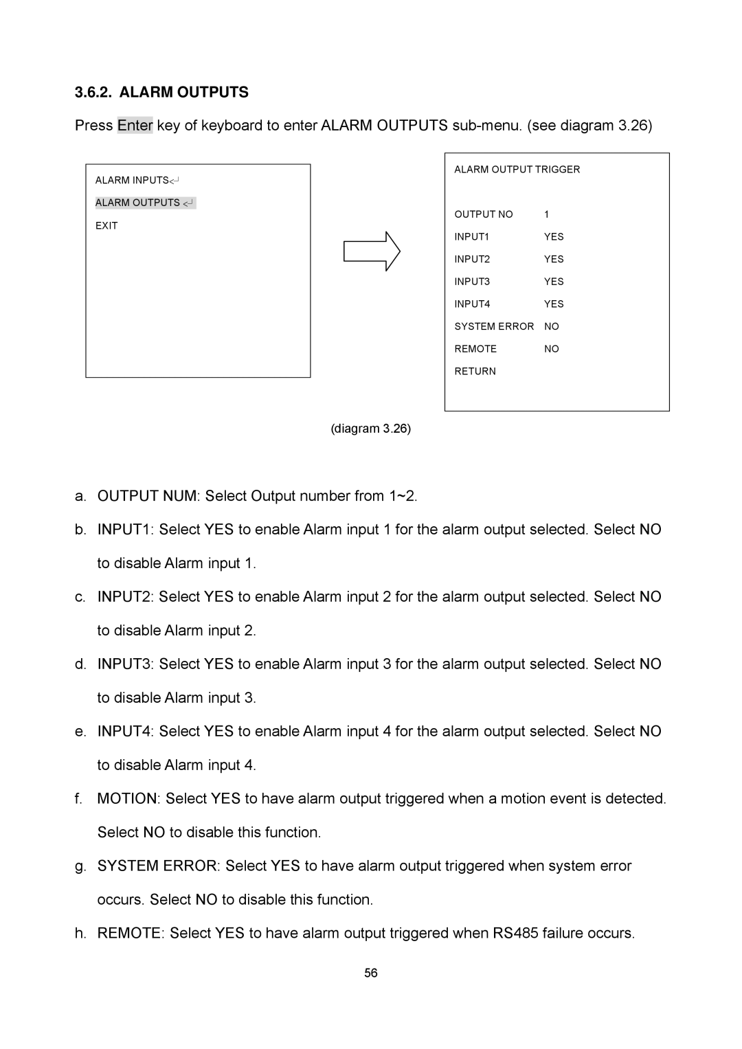 EverFocus EPTZ2700i user manual Alarm Outputs 