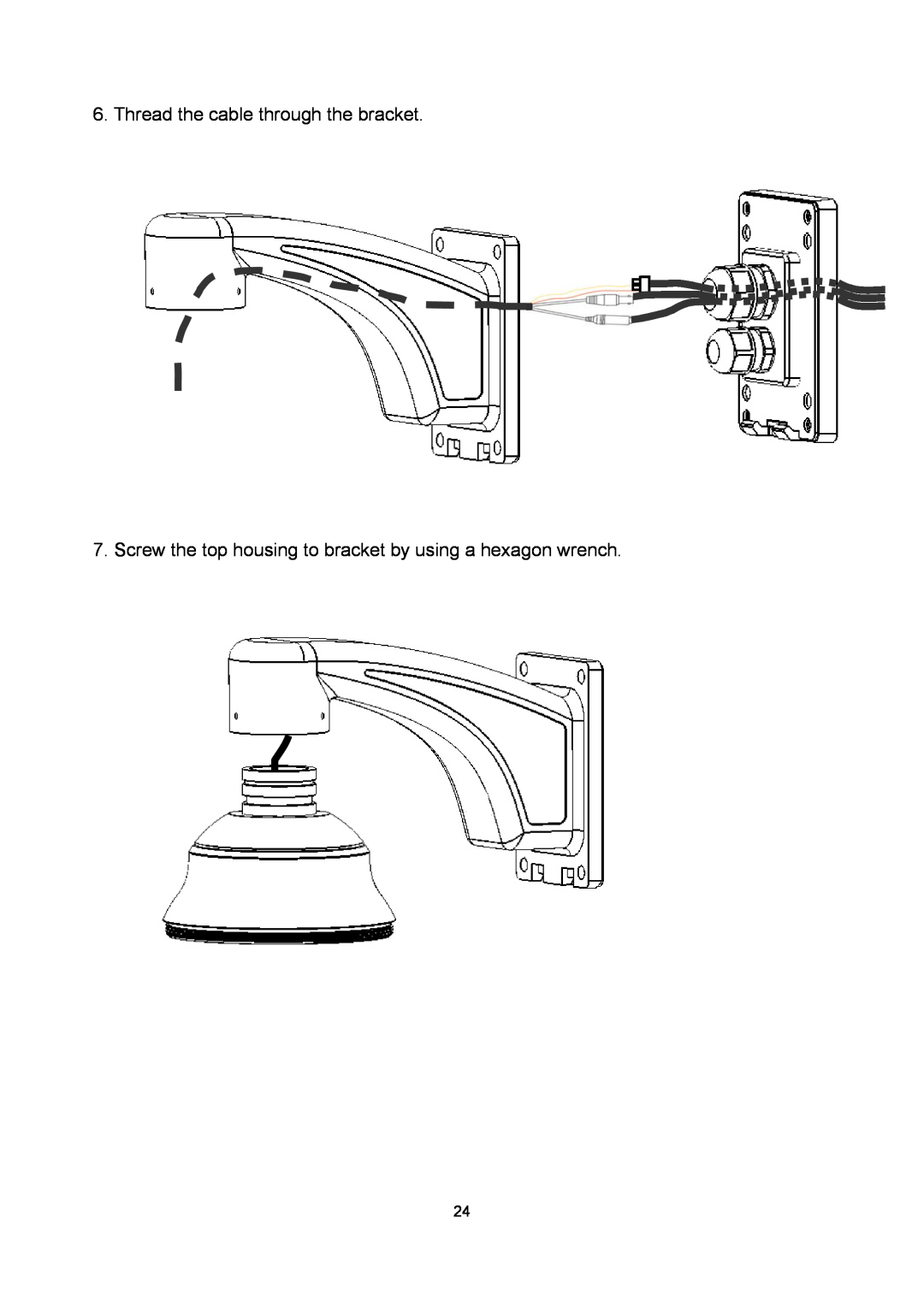 EverFocus EPTZ2700i user manual Thread the cable through the bracket 