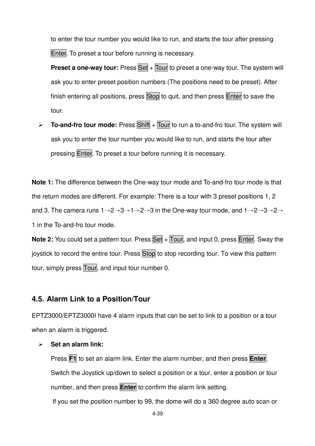 EverFocus Eptz3000, EPTZ3000I user manual Alarm Link to a Position/Tour, Set an alarm link 