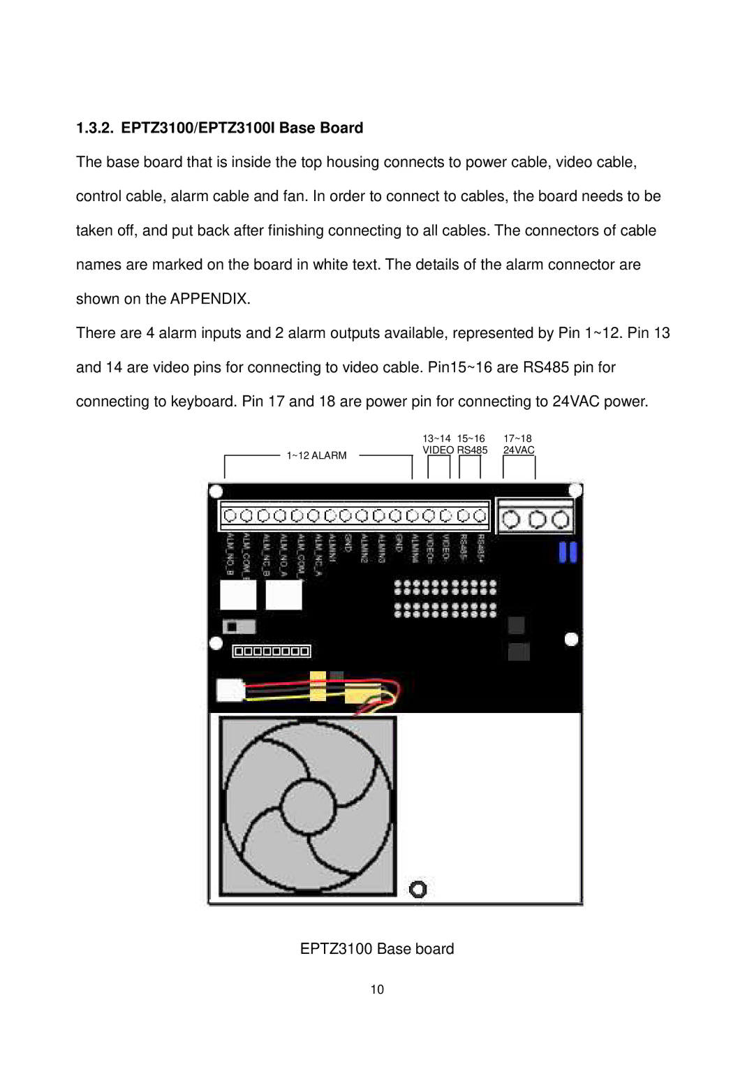 EverFocus user manual EPTZ3100/EPTZ3100I Base Board 