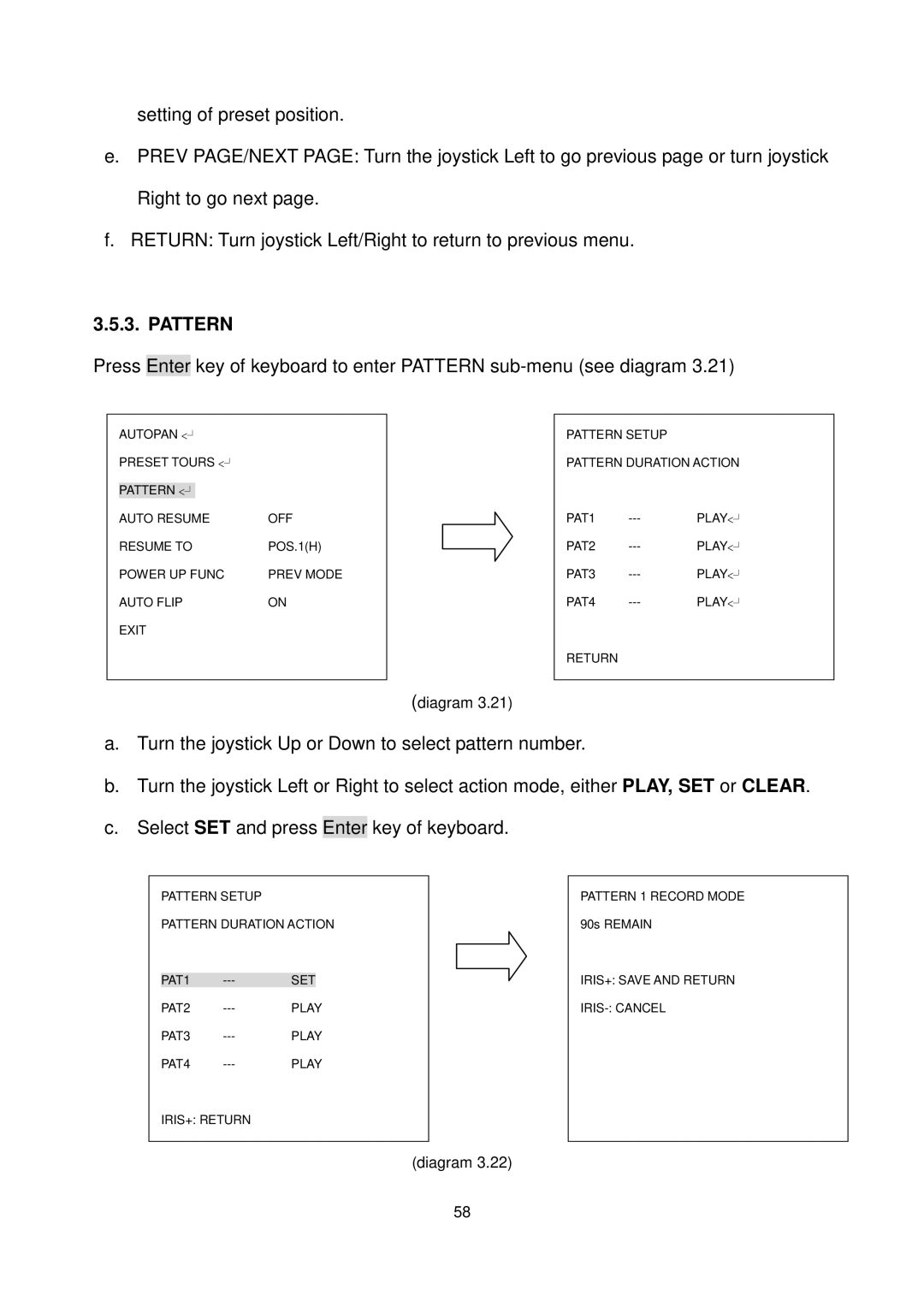 EverFocus EPTZ3100I user manual Pattern 