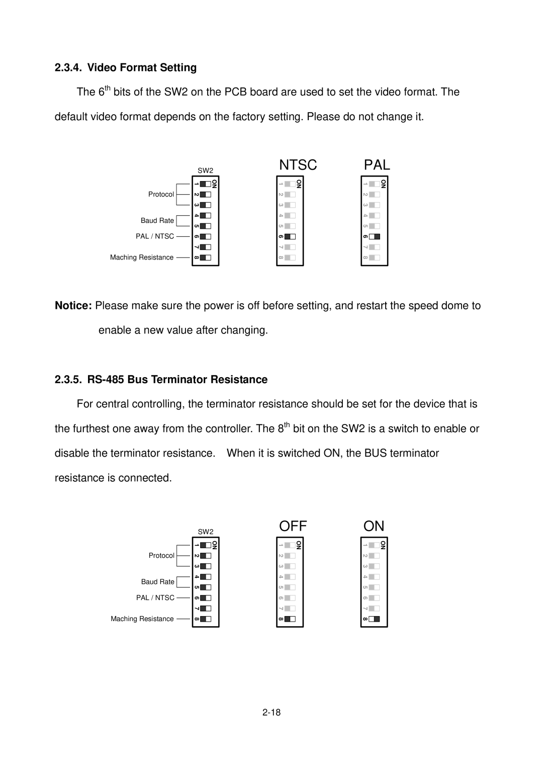 EverFocus EPTZ900 user manual Off 