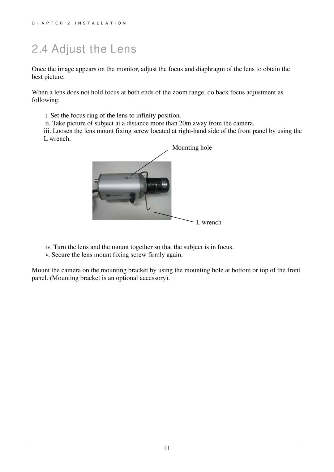 EverFocus EQ300E, EQ200E manual Adjust the Lens 