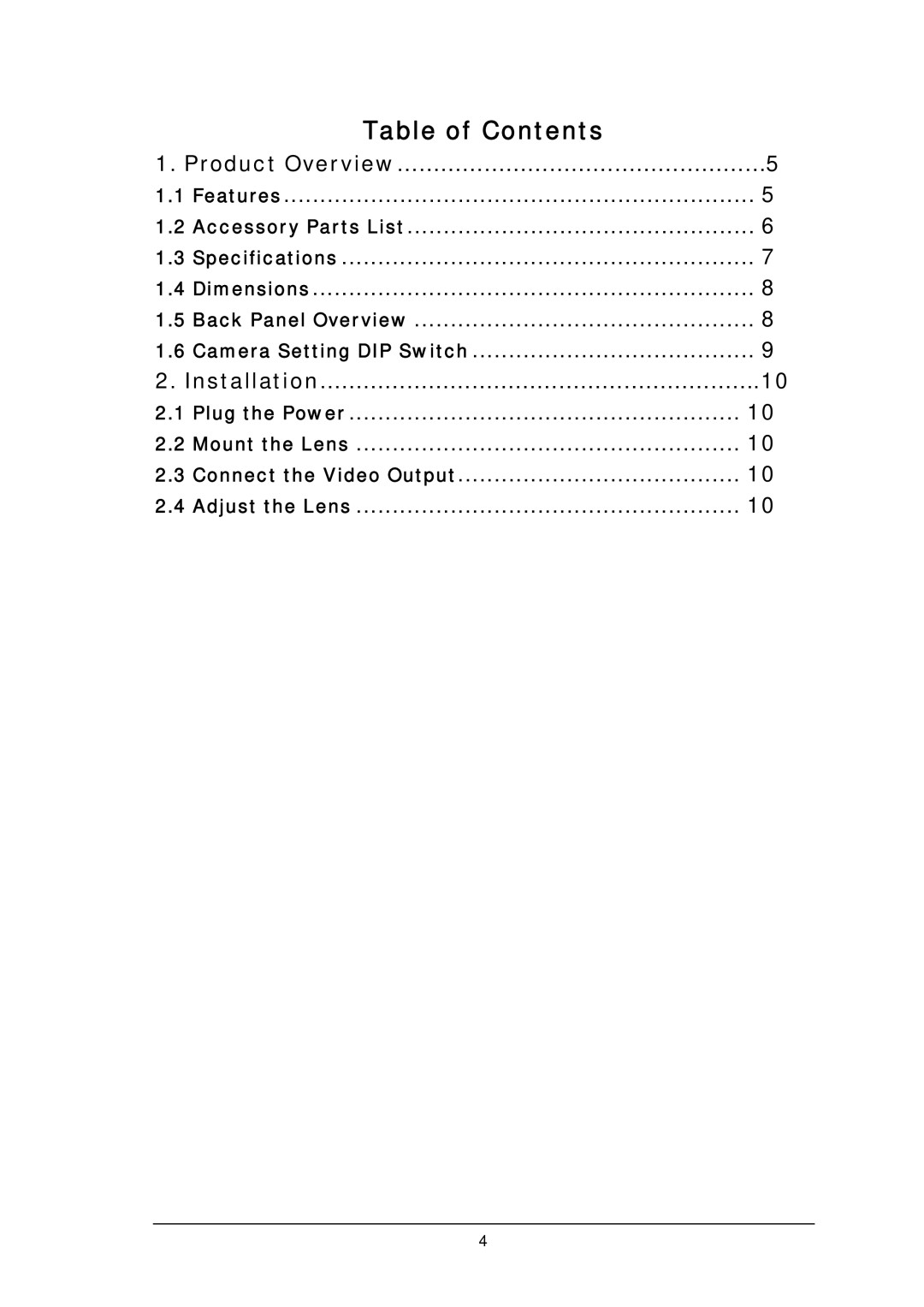 EverFocus EQ200E, EQ300E manual Table of Contents 