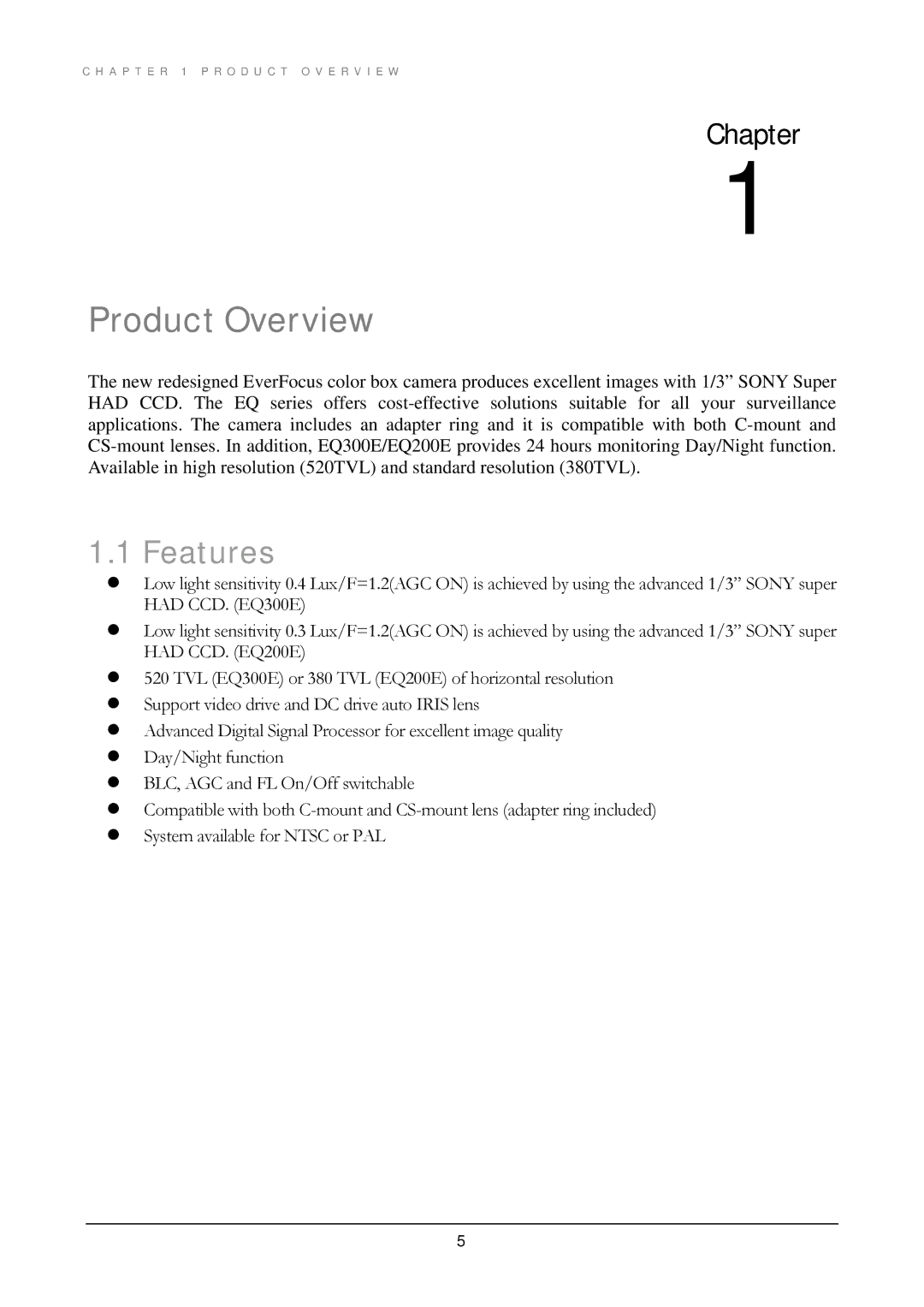 EverFocus EQ300E, EQ200E manual Product Overview, Features 