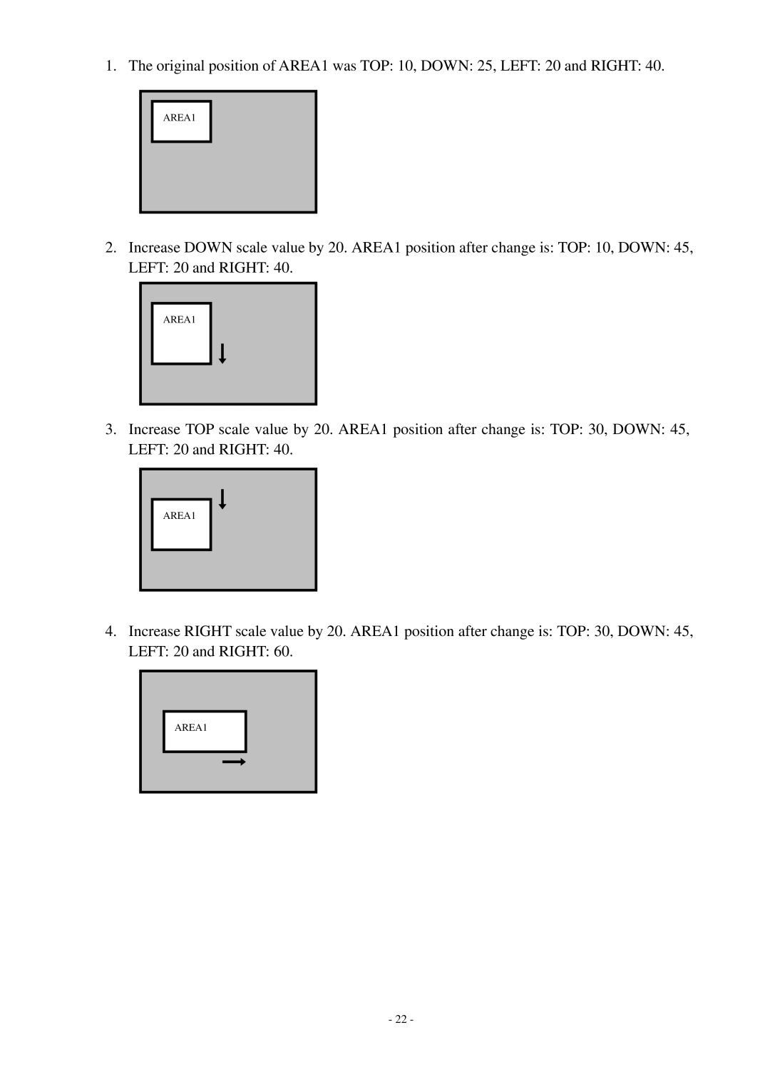 EverFocus EQ550 specifications AREA1 