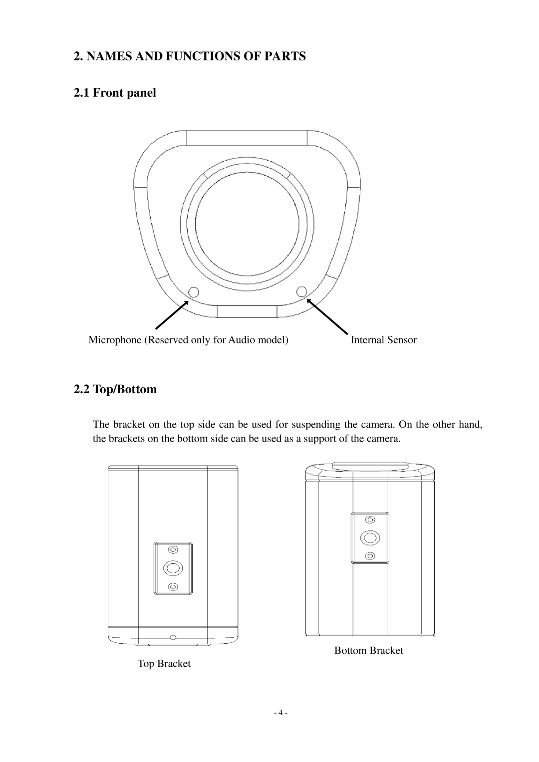 EverFocus EQ550 specifications Names and Functions of Parts 2.1 Front panel, Top/Bottom 