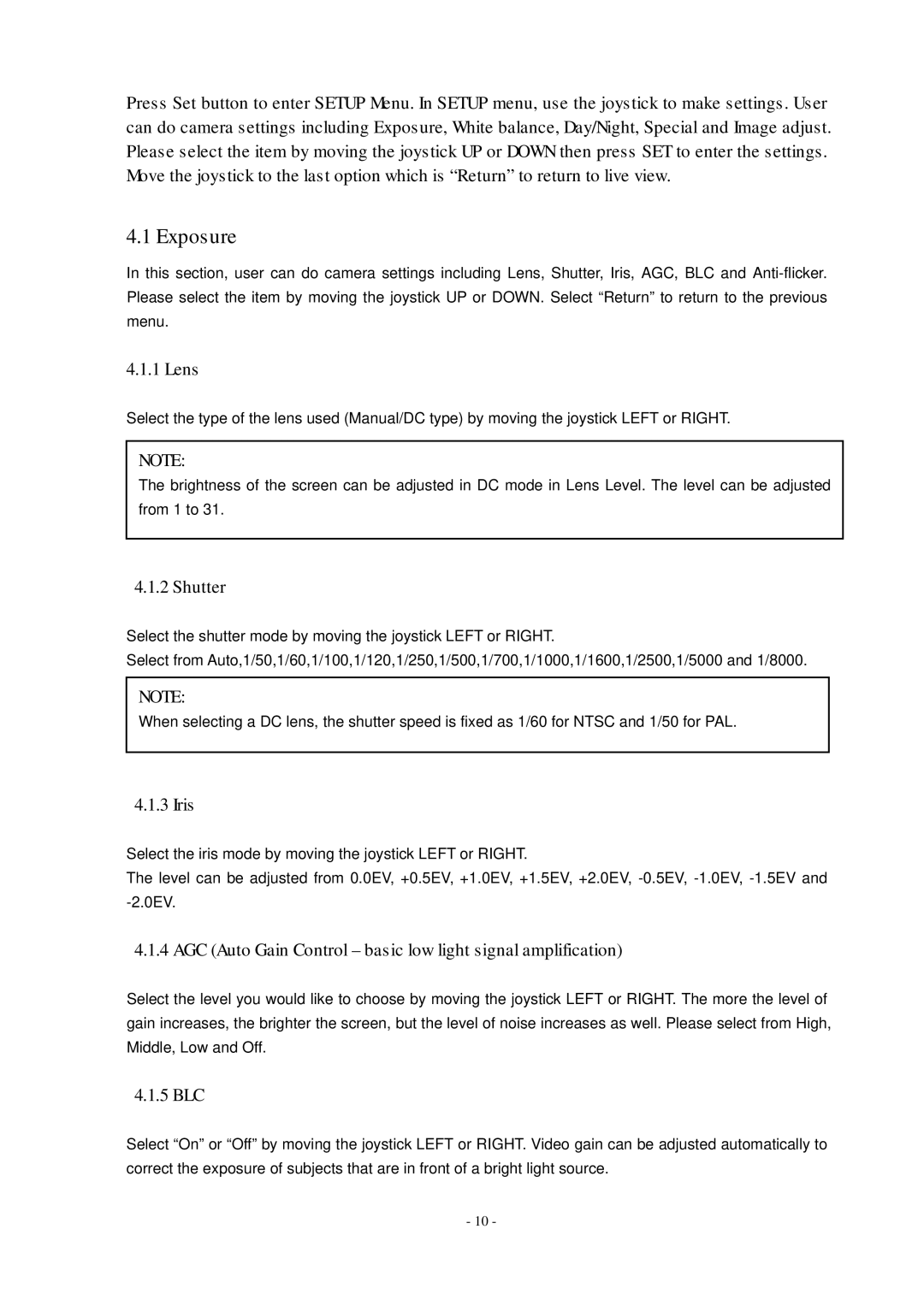 EverFocus EQH5200 specifications Exposure 