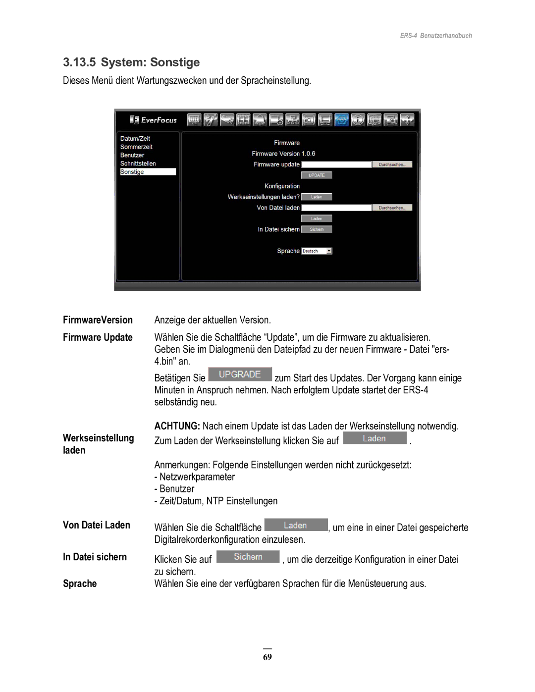 EverFocus ERS-4 manual System Sonstige 