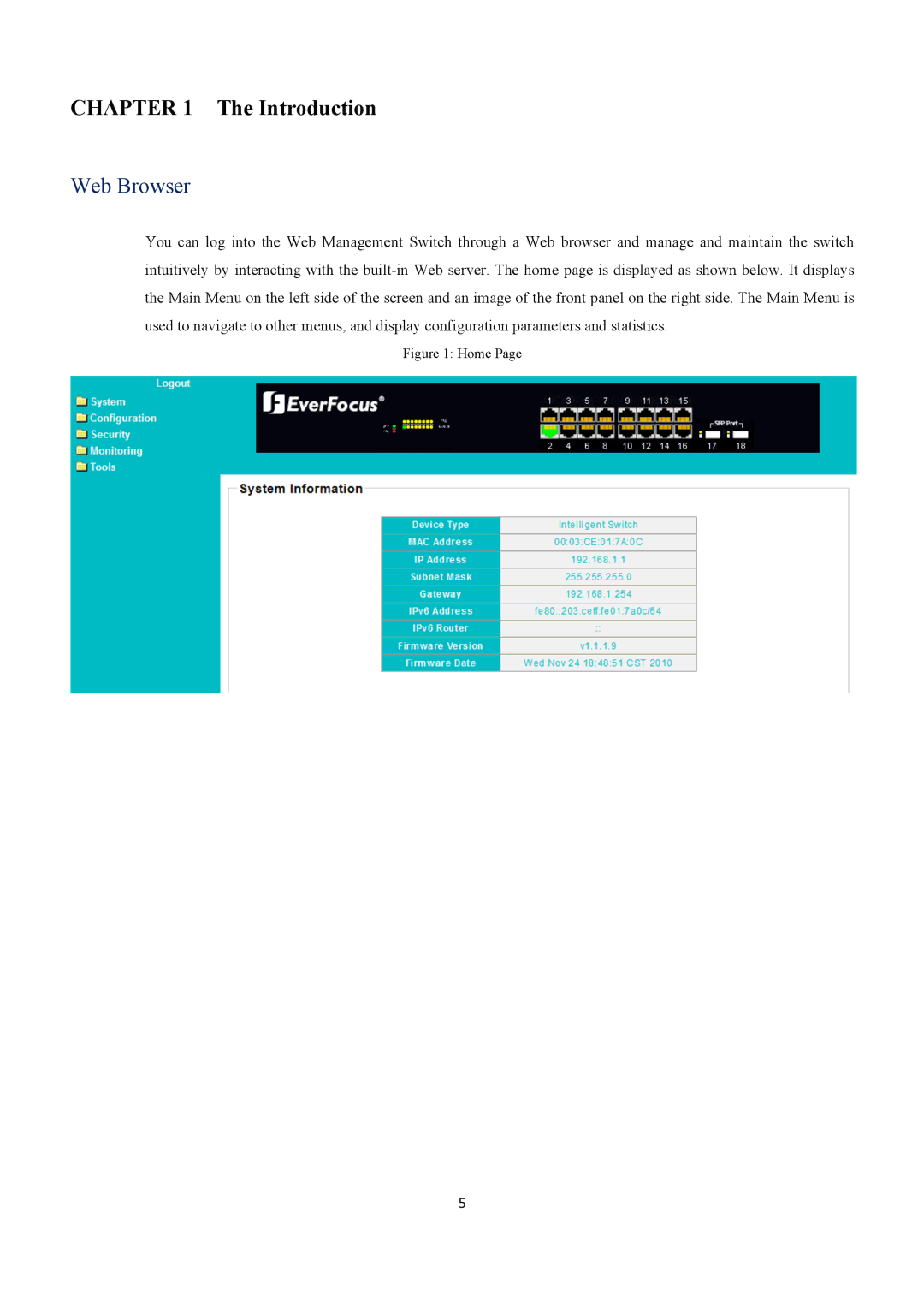 EverFocus ESM316T002R user manual Introduction, Web Browser 