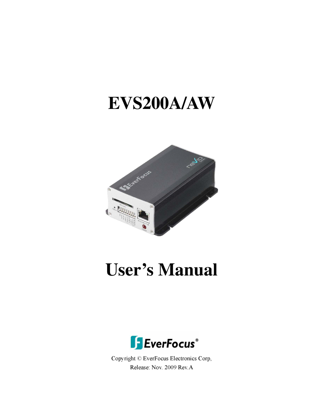 EverFocus EVS200A/AW user manual 