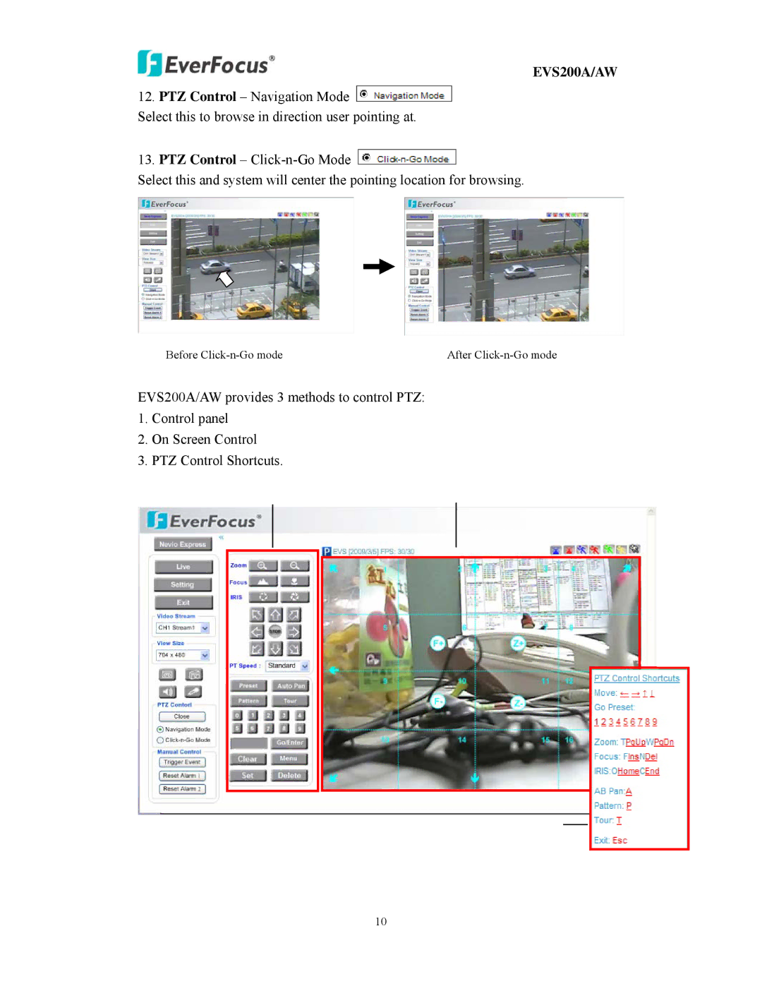 EverFocus EVS200A/AW user manual Before Click-n-Go mode 