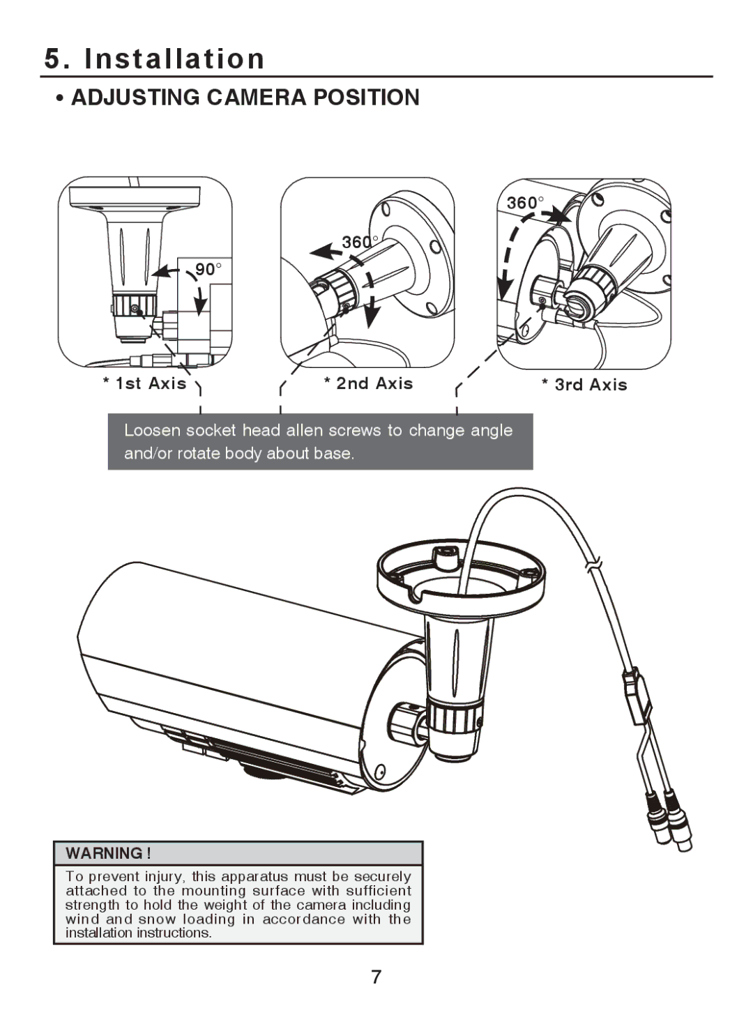 EverFocus EZ-PLATECAM2 operation manual Installation, Adjusting Camera Position 