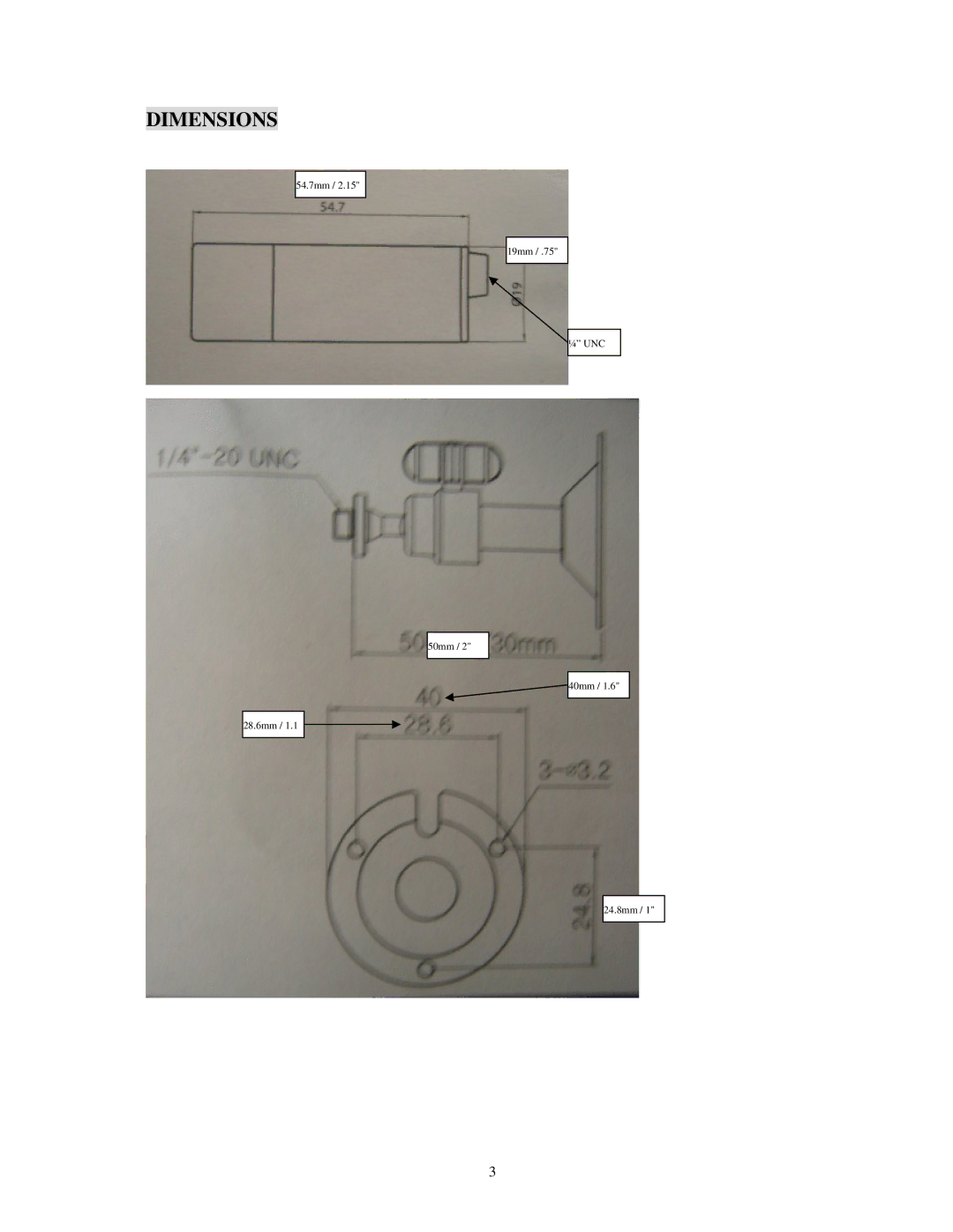 EverFocus EZ-VF325NH specifications Dimensions 