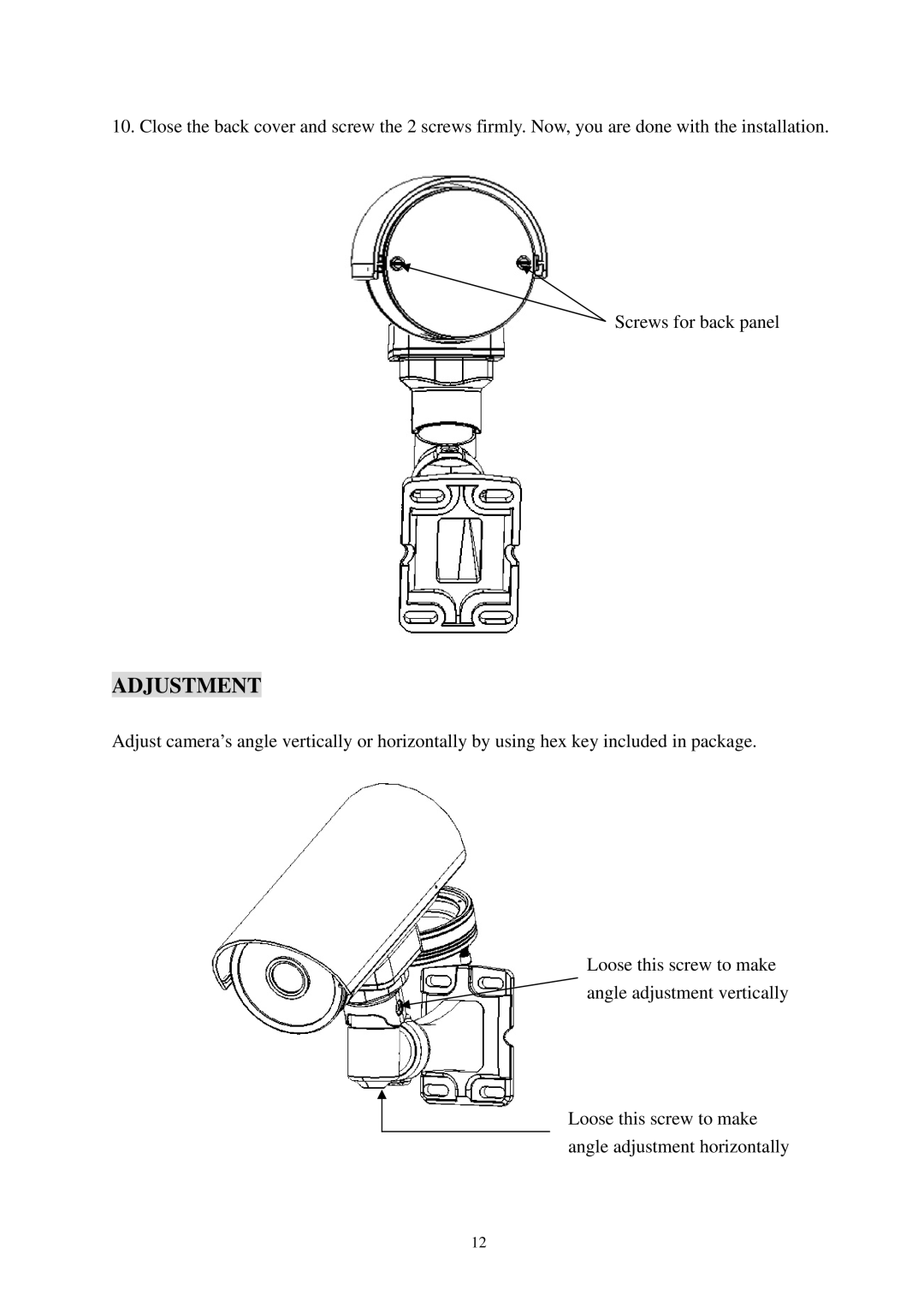 EverFocus 235E, EZ230E, 335E, 330E specifications Adjustment 