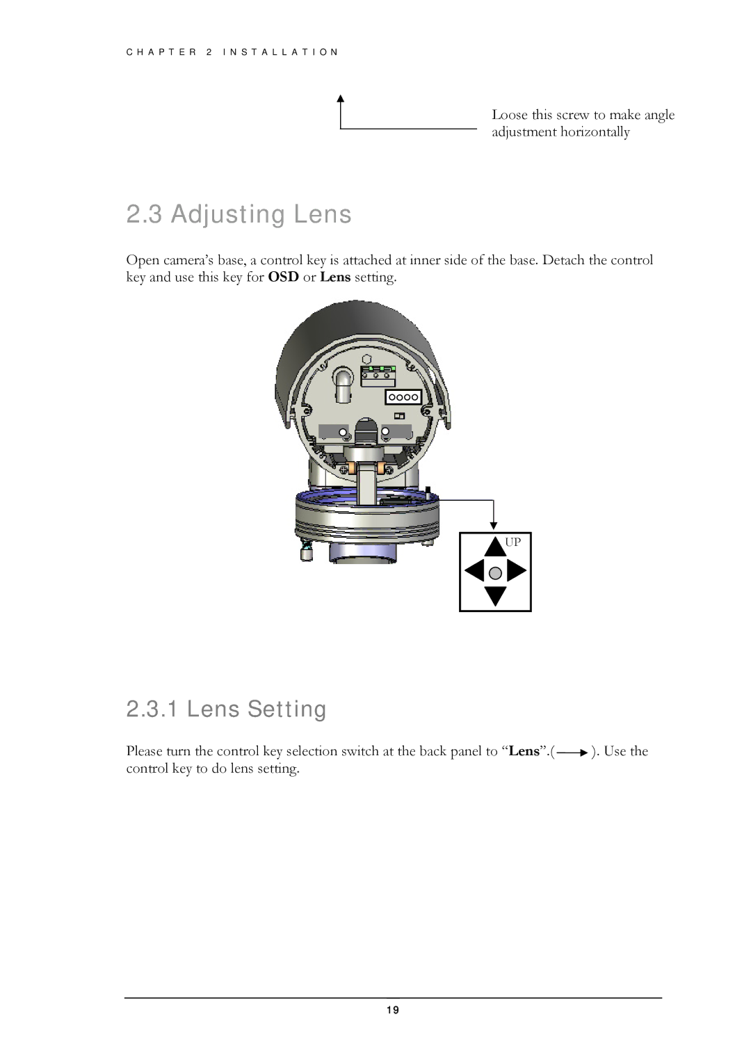 EverFocus EZ550 manual Adjusting Lens, Lens Setting 