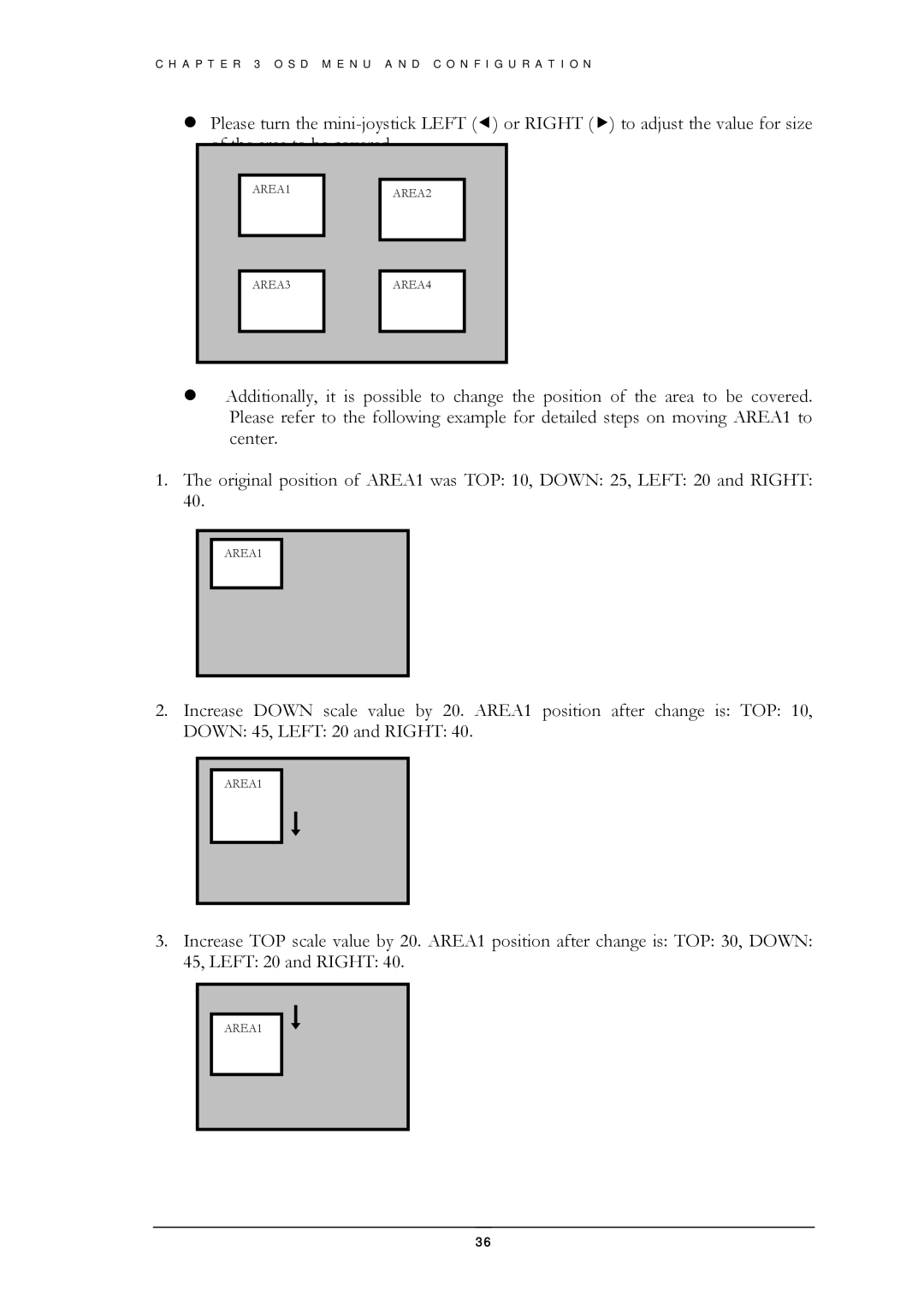 EverFocus EZ550 manual AREA1 AREA2 AREA3 AREA4 