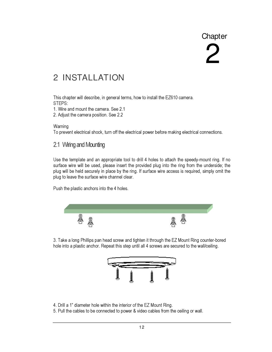 EverFocus EZ610 manual Installation, Wiring and Mounting 