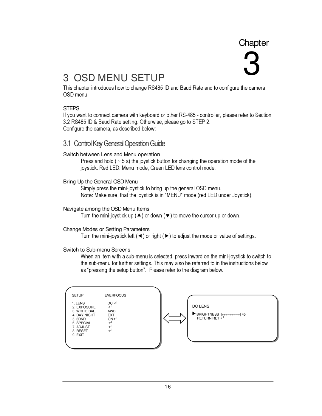 EverFocus EZ610 manual Control Key General Operation Guide, Steps 