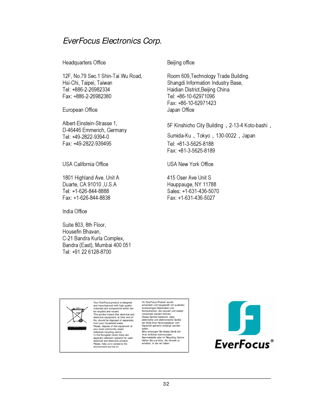 EverFocus EZ610 manual EverFocus Electronics Corp 