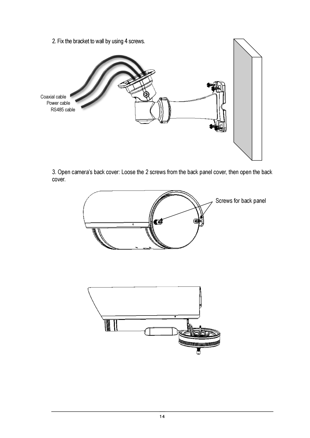 EverFocus EZ650 manual Fix the bracket to wall by using 4 screws 