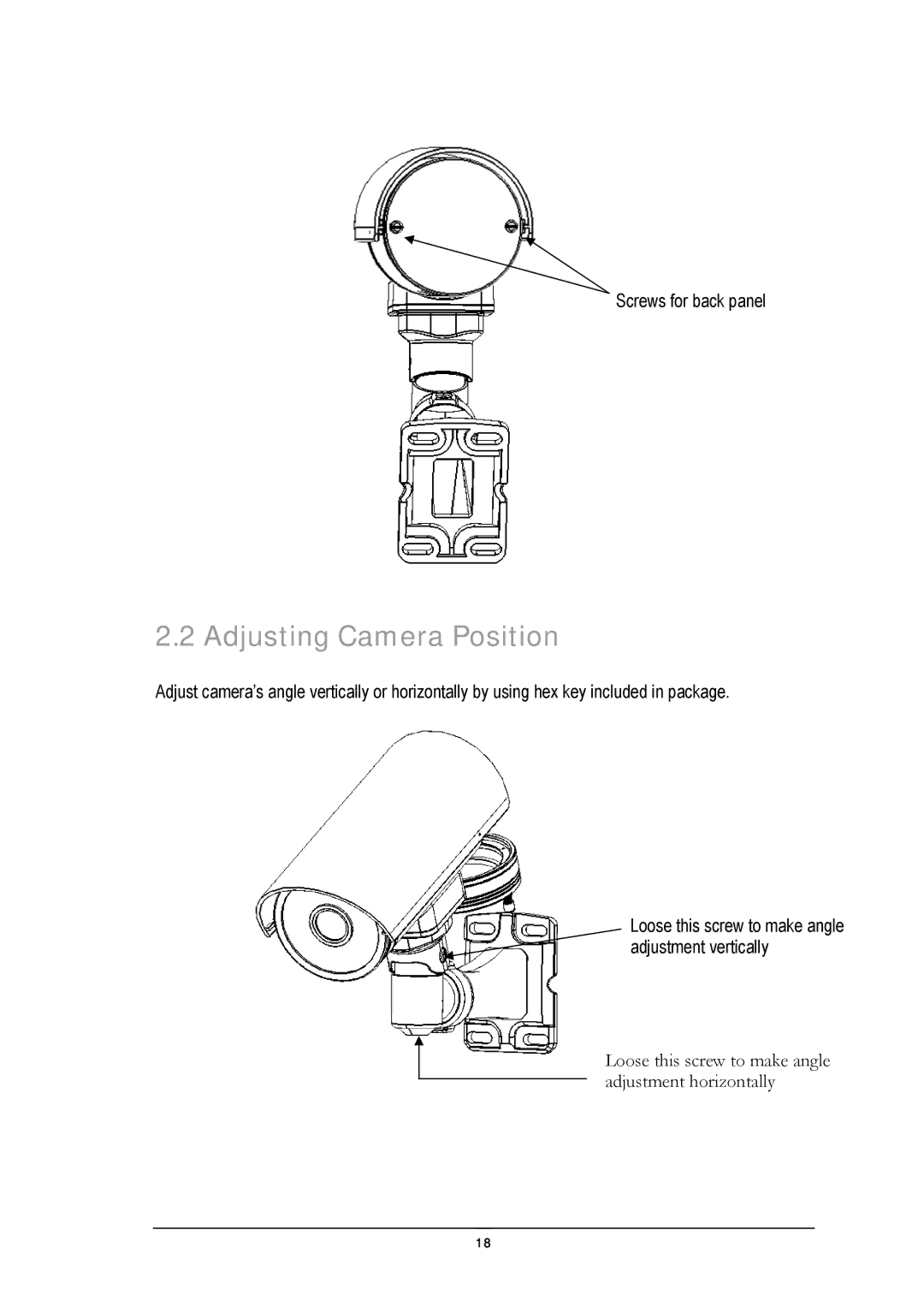 EverFocus EZ650 manual Adjusting Camera Position 