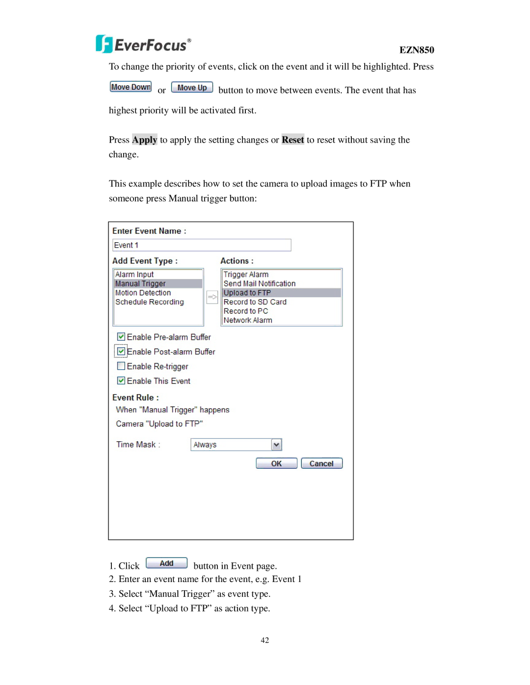 EverFocus EZN850 user manual 