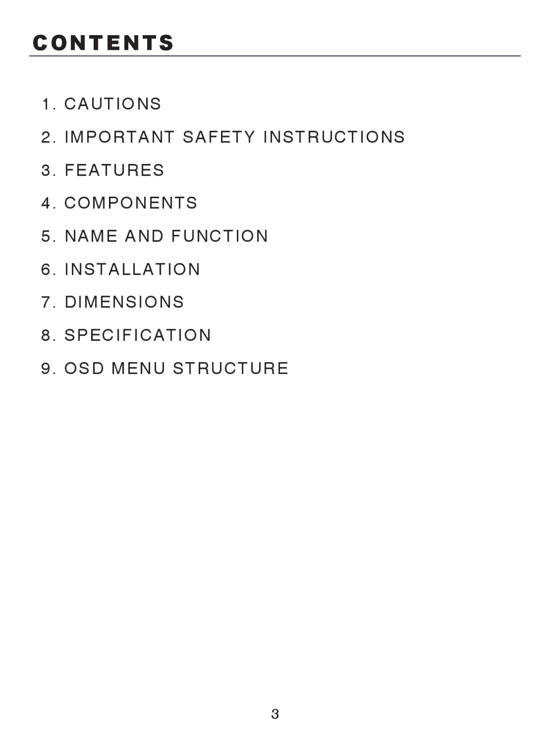 EverFocus M107-N501-001 operation manual Contents 