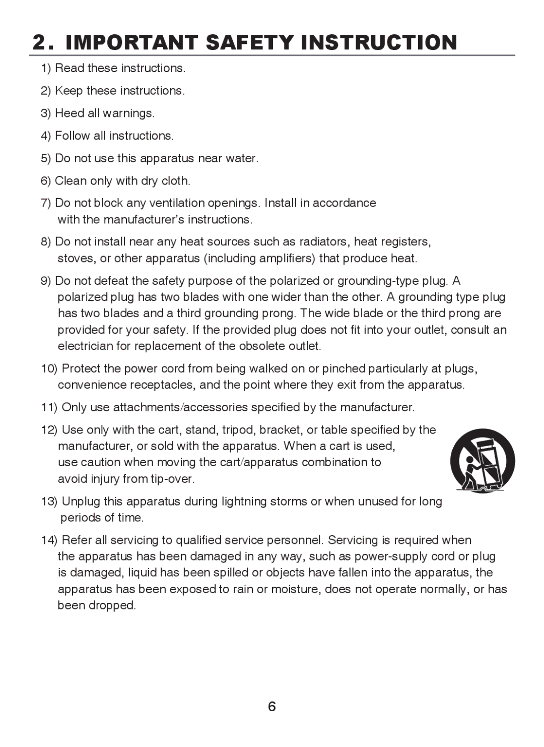 EverFocus M107-N501-001 operation manual Important Safety Instruction 