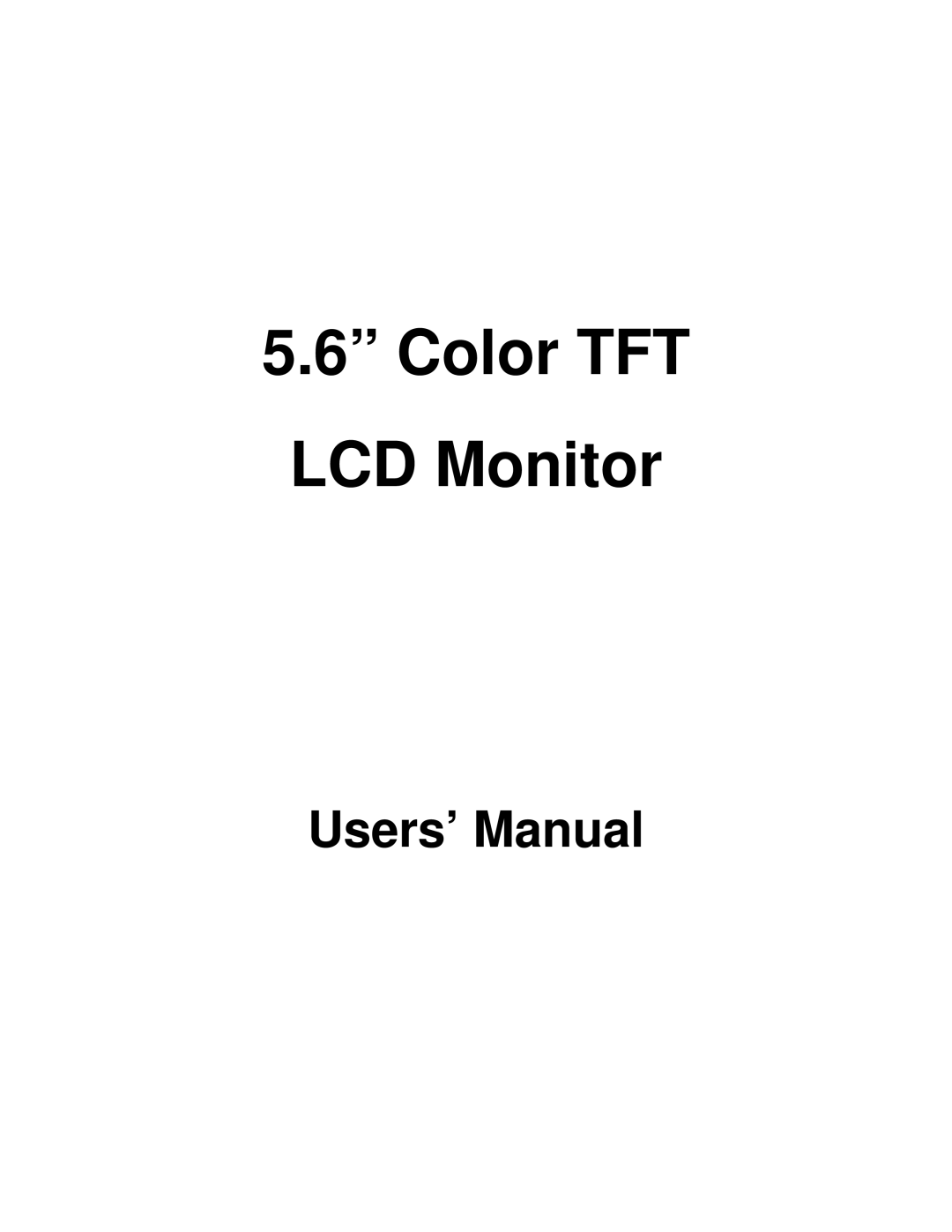 EverFocus MEN2G00200 user manual Color TFT LCD Monitor 