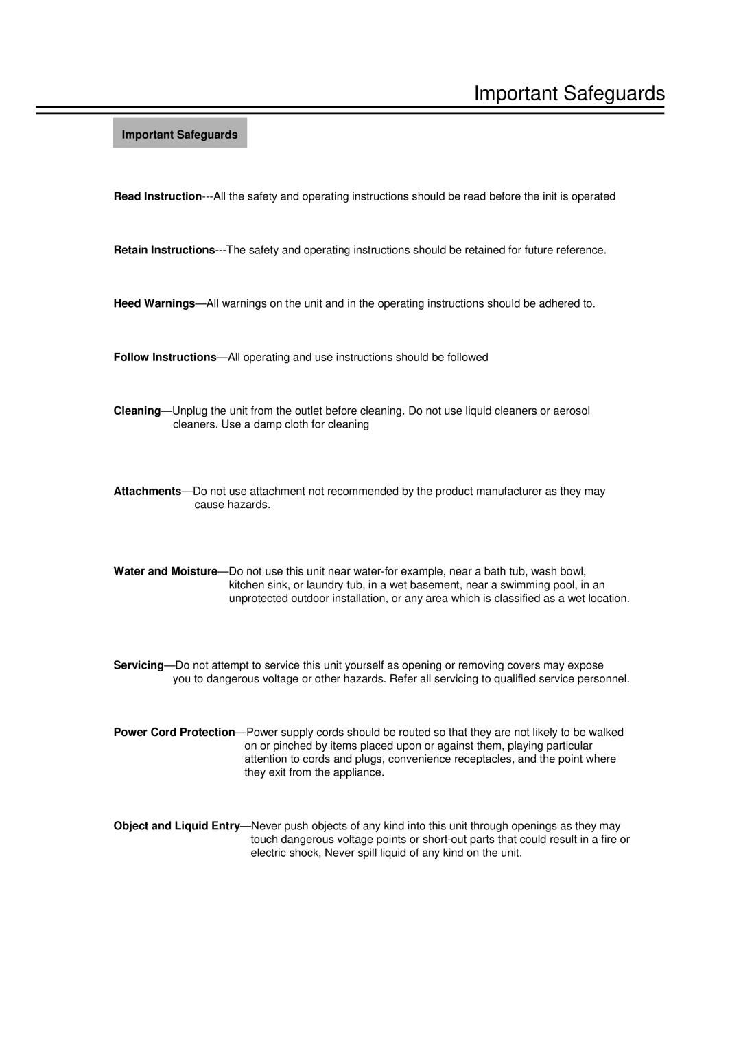 EverFocus TP-S1 0 9DR, TP-S1016DR manual Important Safeguards 