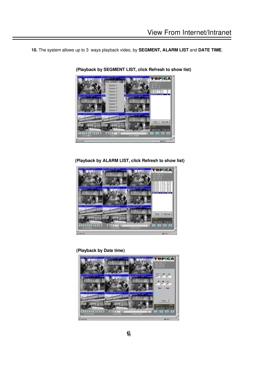 EverFocus TP-S1 0 9DR, TP-S1016DR manual View From Internet/Intranet 