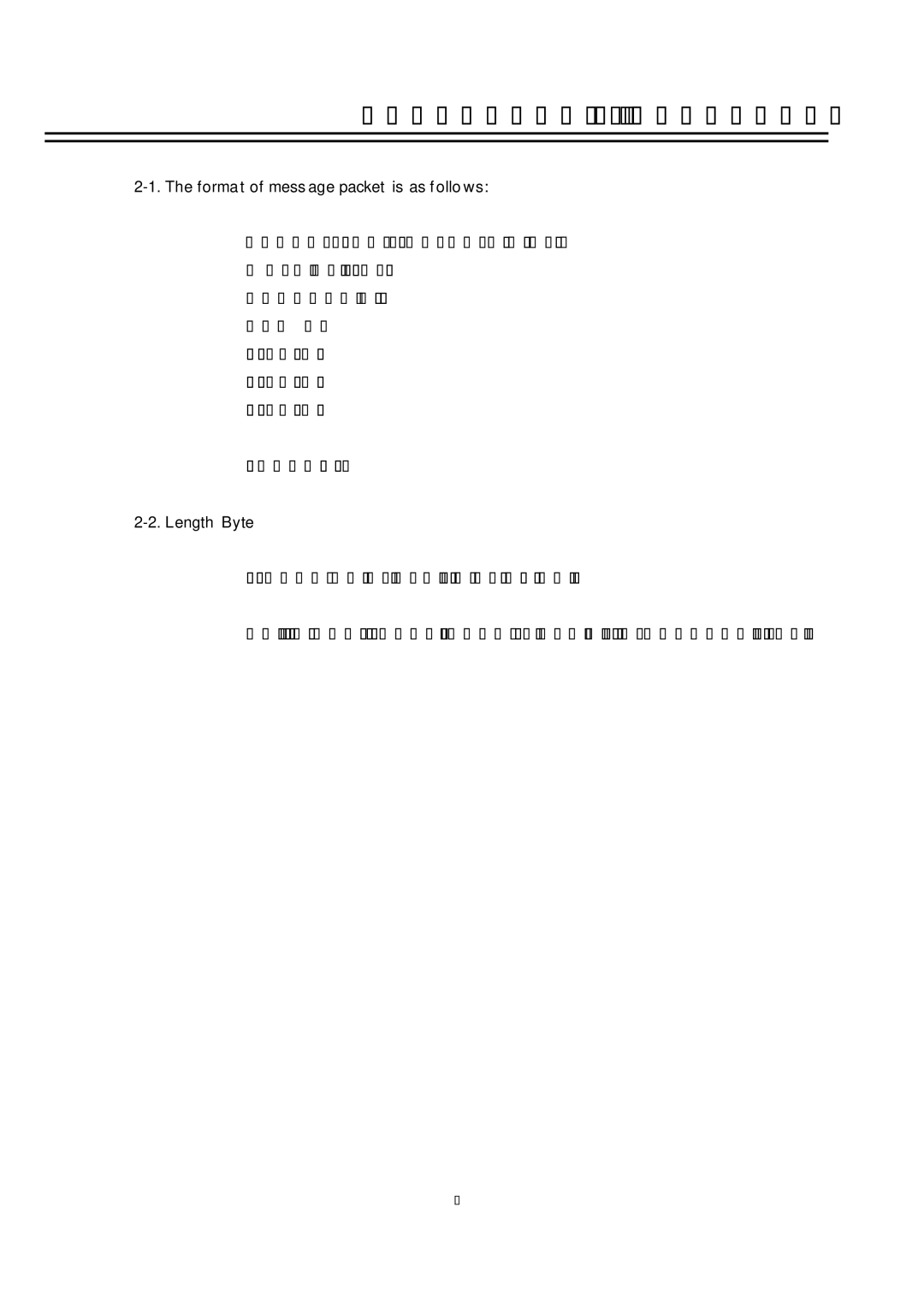 EverFocus TP-S1016DR, TP-S1 0 9DR manual Format of message packet is as follows, Length Byte 