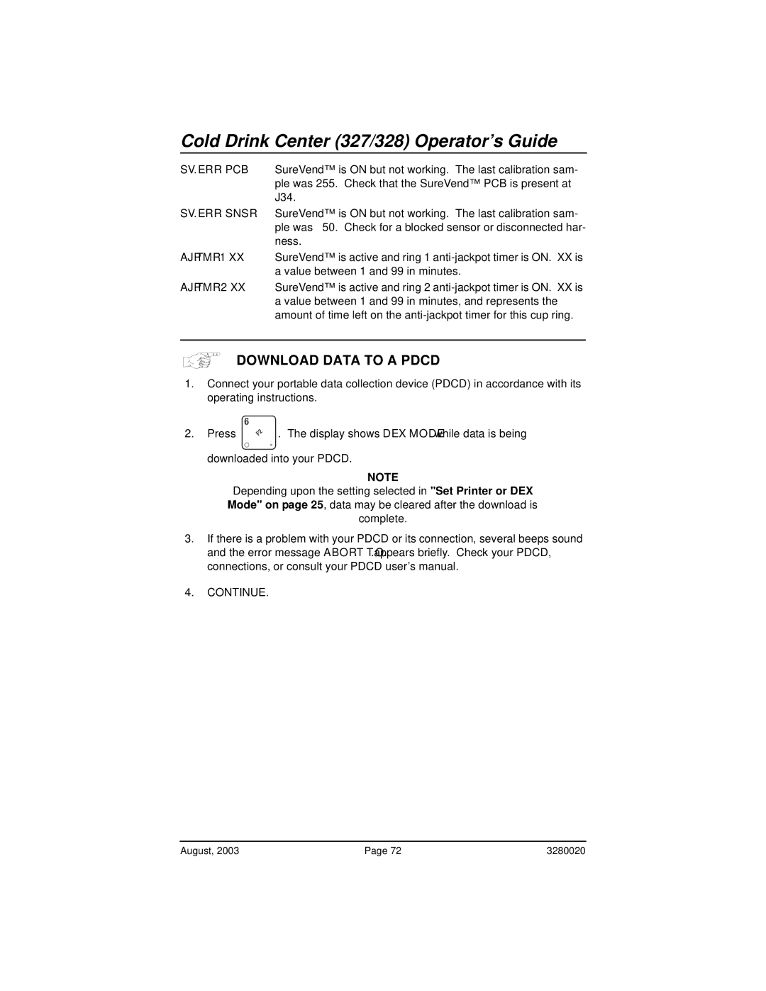 Everpure 327, 325 manual Download Data to a Pdcd 