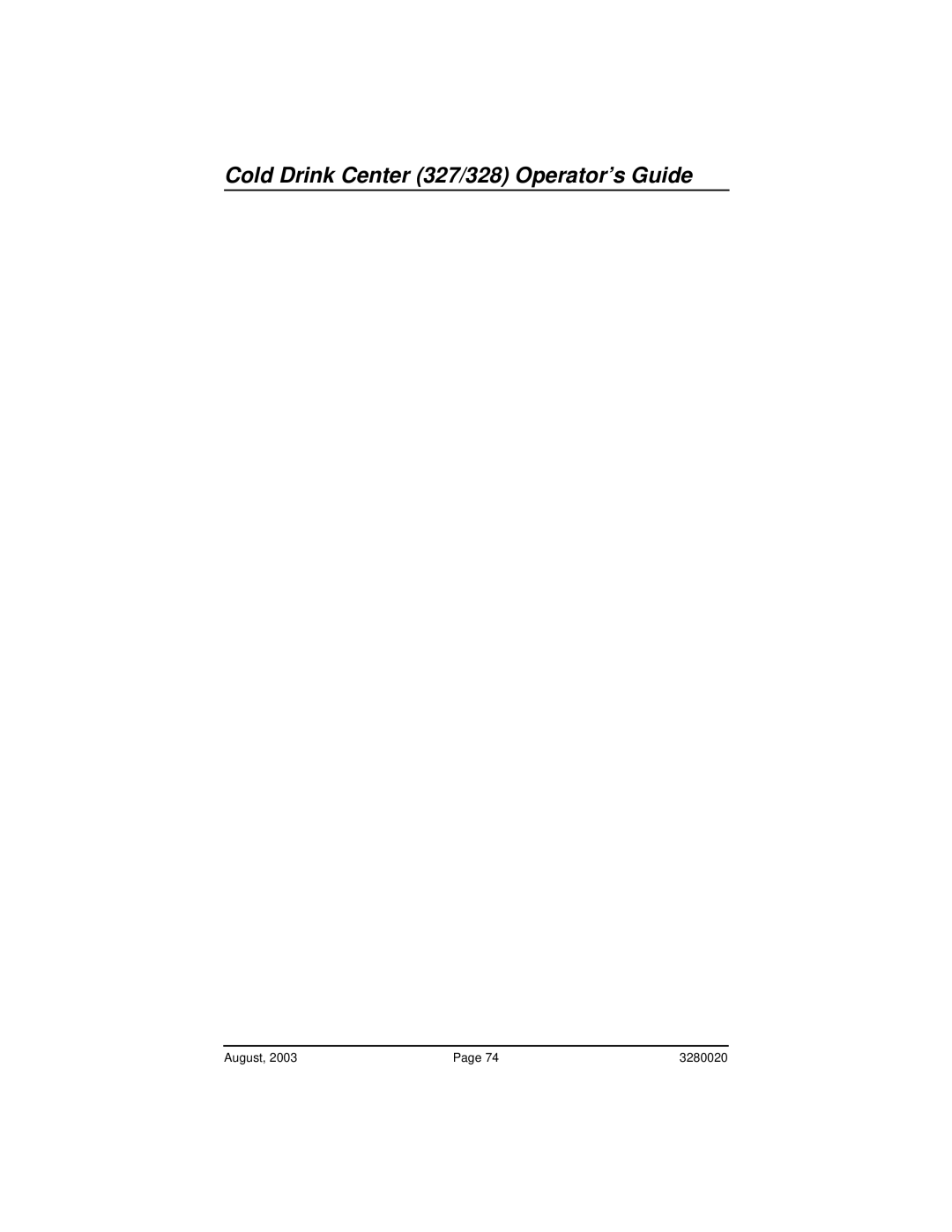 Everpure 325 manual Cold Drink Center 327/328 Operator’s Guide 