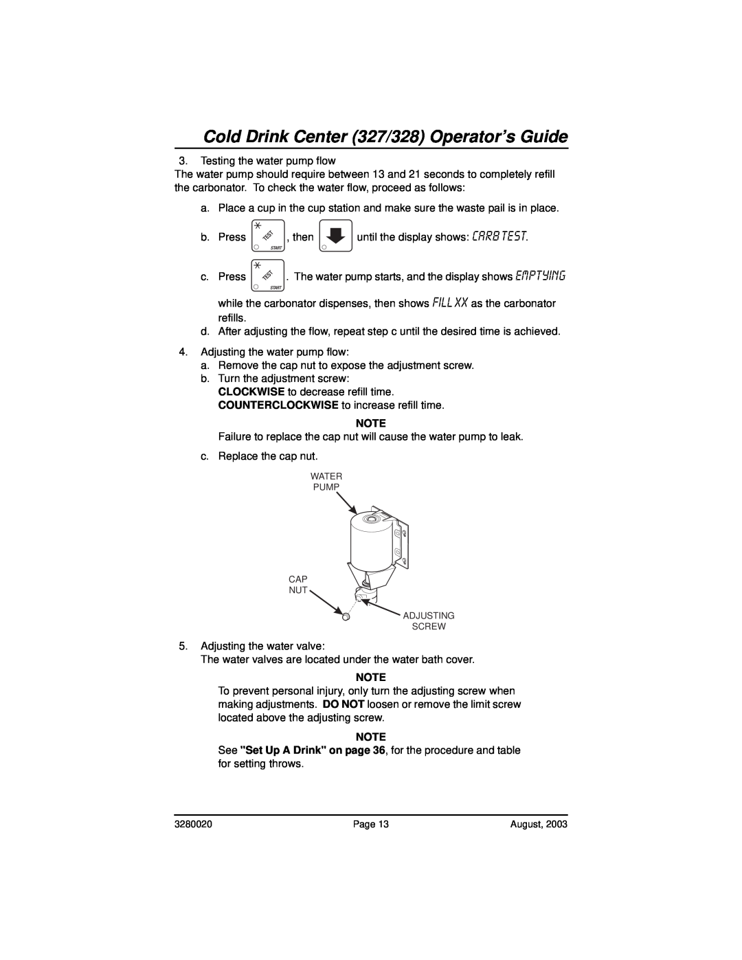Everpure 325 manual ` o =qbpq, Cold Drink Center 327/328 Operator’s Guide, cfii=uu 