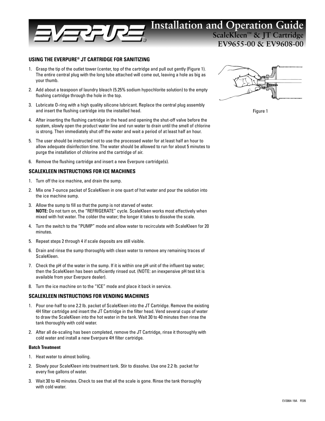 Everpure EV9655-00 installation and operation guide Installation and Operation Guide 